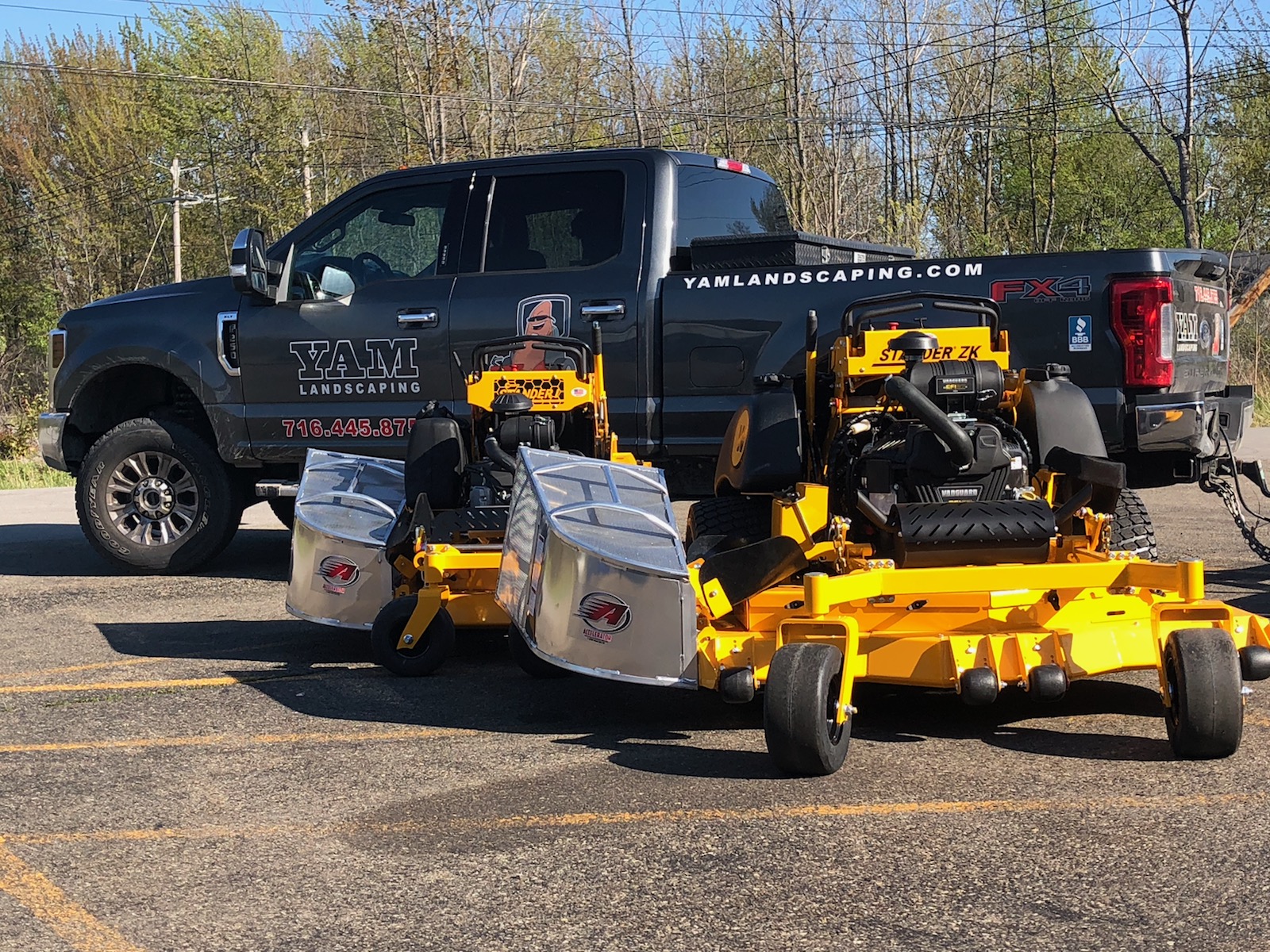 Truck and mowers